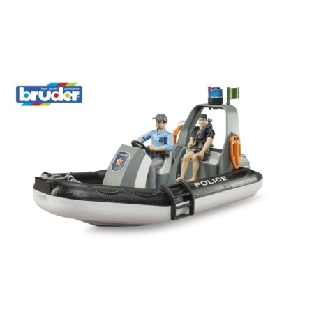 Bruder barca de politie cu girofar 2 figurine si accesorii Bruder - 1